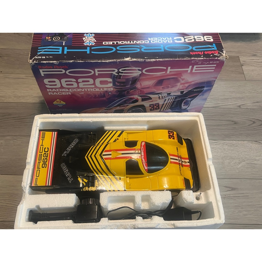 Vintage Radio Shack Porsche 962C Radio Controlled Racer 49MHz RC Car 60-4076
